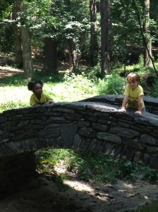 Preschool campers exploring their surroundings at Haverty Hills Preschool Camp at Garden Hills.